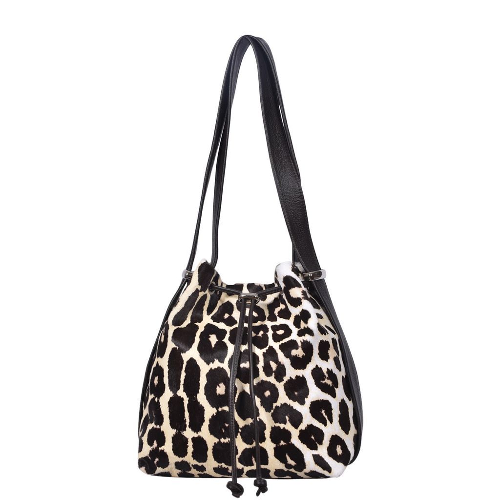 Women's Neutrals / Black / Brown Cowhide Backpack Mathilde Mini - Jaguar/Pebbles Owen Barry