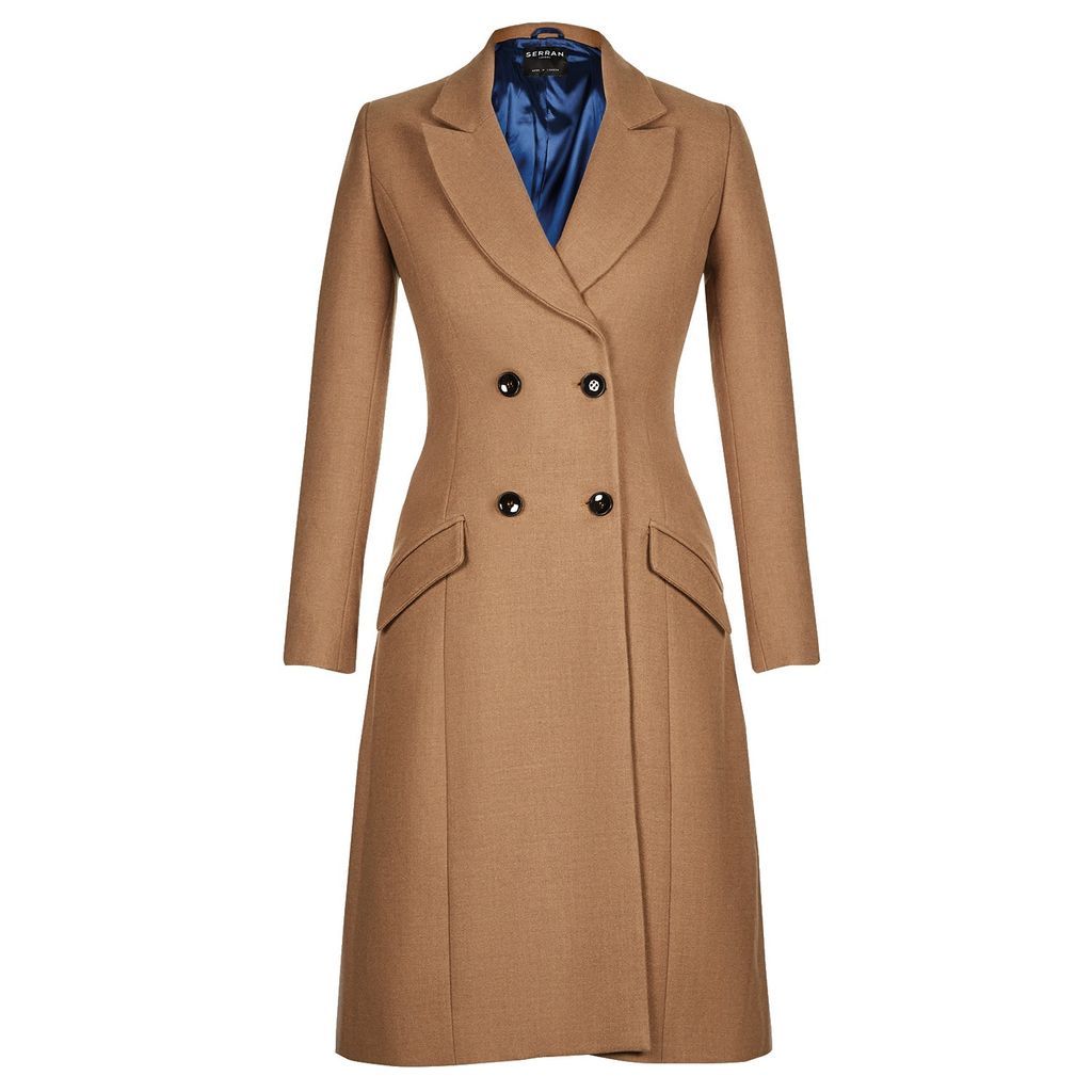Women's Neutrals / Brown Classic Double-Breasted Coat Medium Serran London