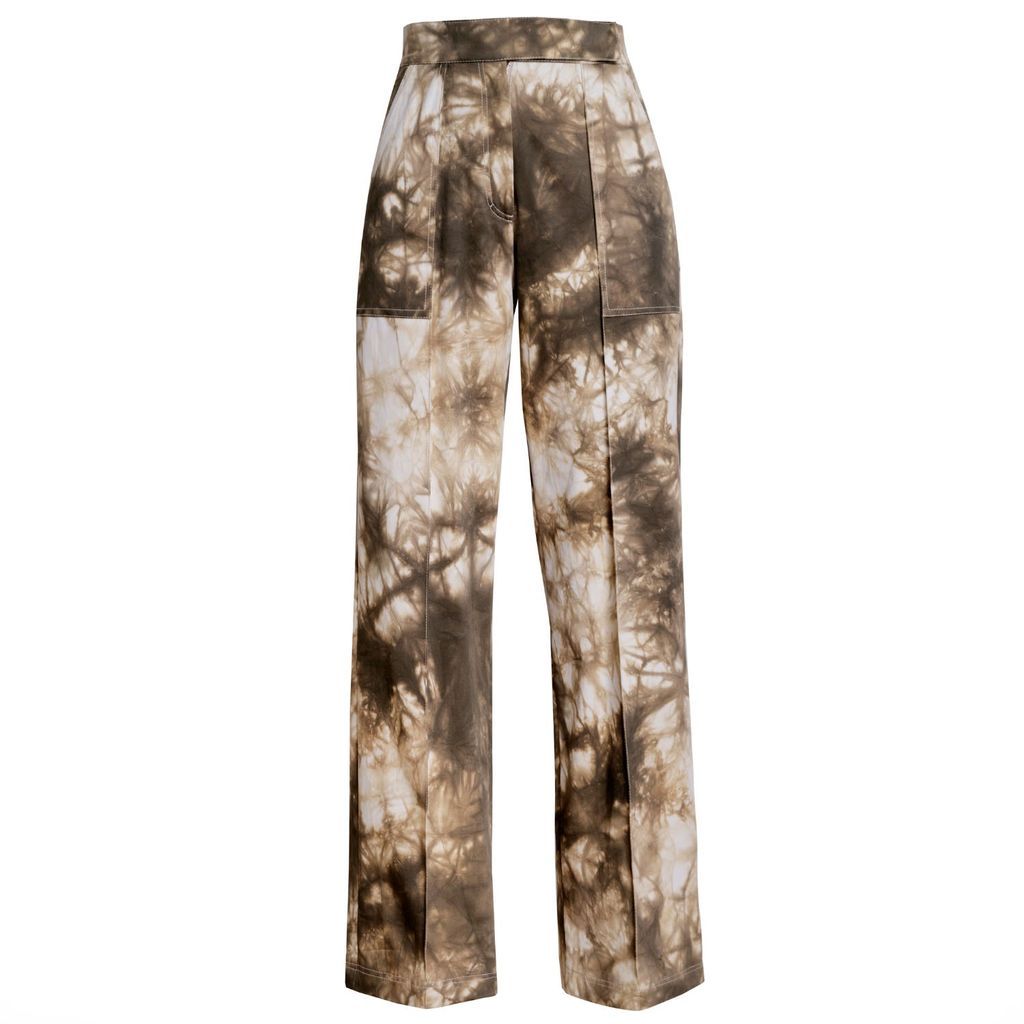 Women's Neutrals / Green Lowri Printed Cotton Trousers Extra Small DIANA ARNO