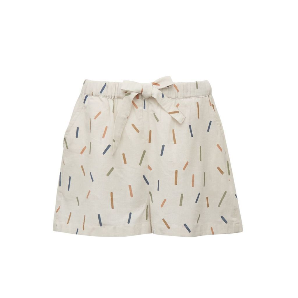 Women's Neutrals / White Sprinkles Drawstring Shorts Extra Small Periodical