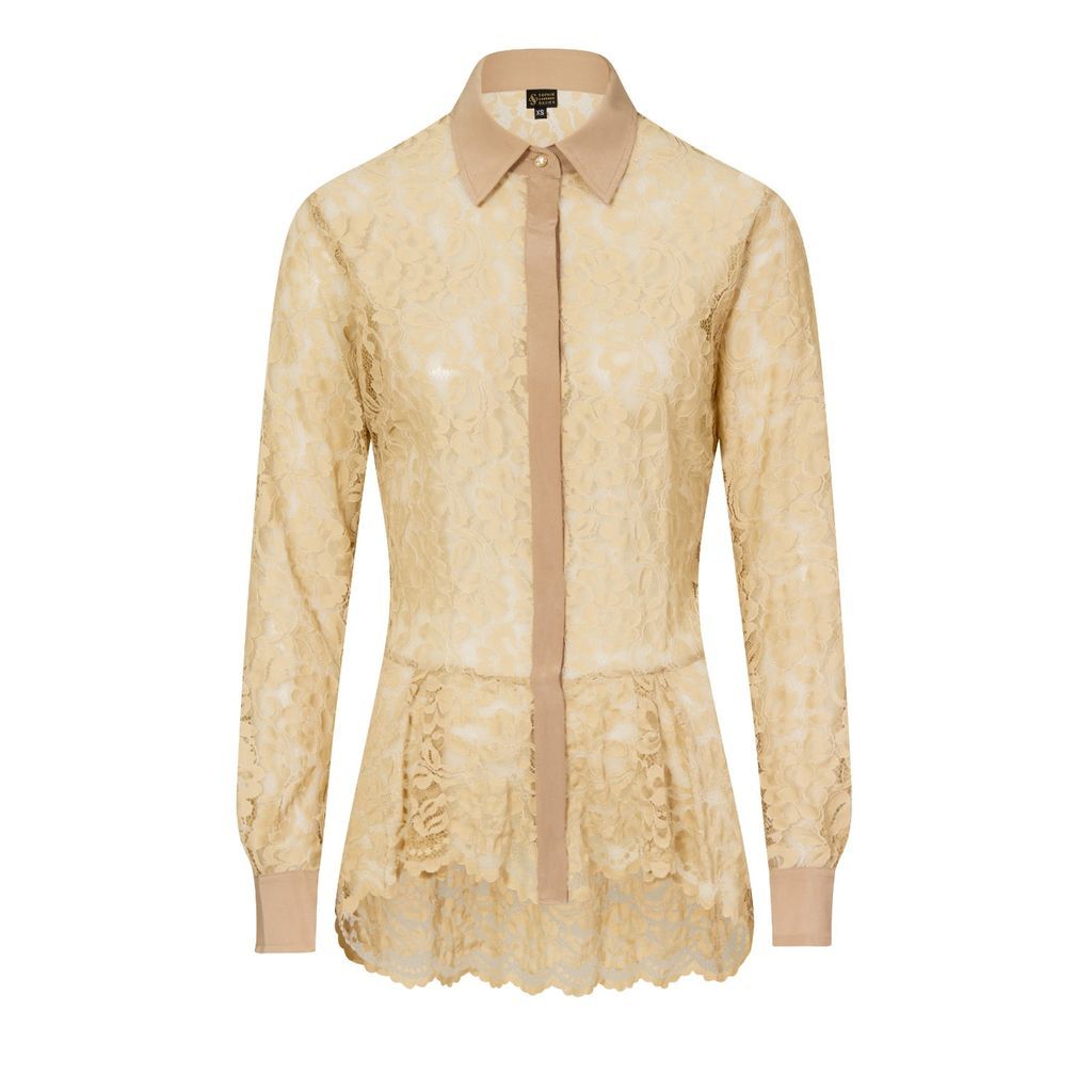 Women's Neutrals Beige Lace Shirt Extra Small Sophie Cameron Davies