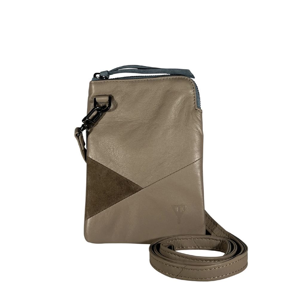 Women's Neutrals Doris Crossbody Leather And Suede In Porcini Taupe Taylor Yates