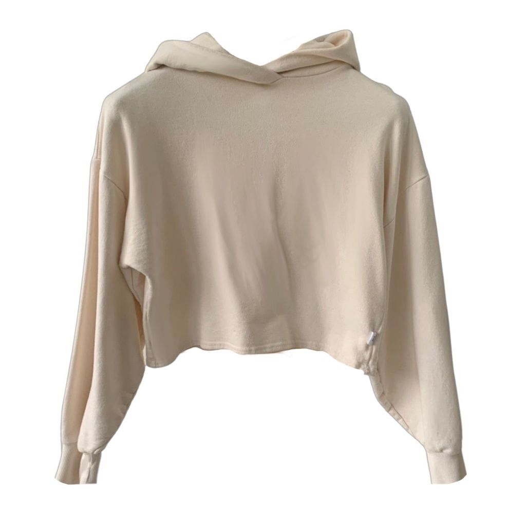 Women's Neutrals Elf Hoodie With Blouson Sleeves In Antique Cream Small Frock Tales