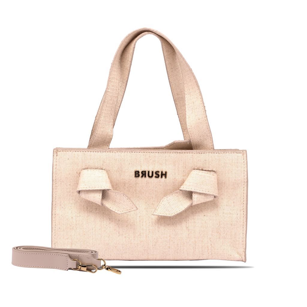 Women's Neutrals Knotty Bag In Canvas BRUSH BY MG