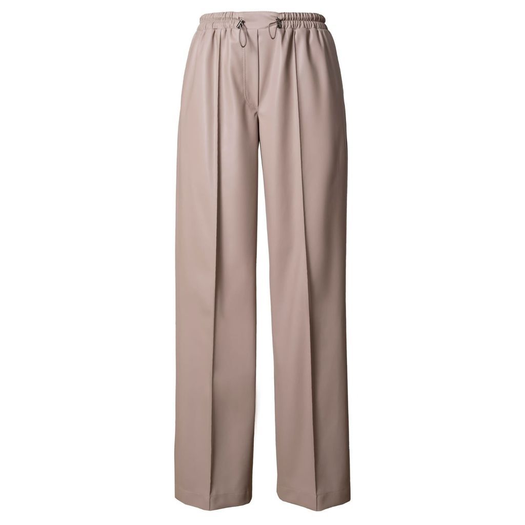 Women's Neutrals Laura Drawstring Trousers In Vegan Leather S/M DIANA ARNO