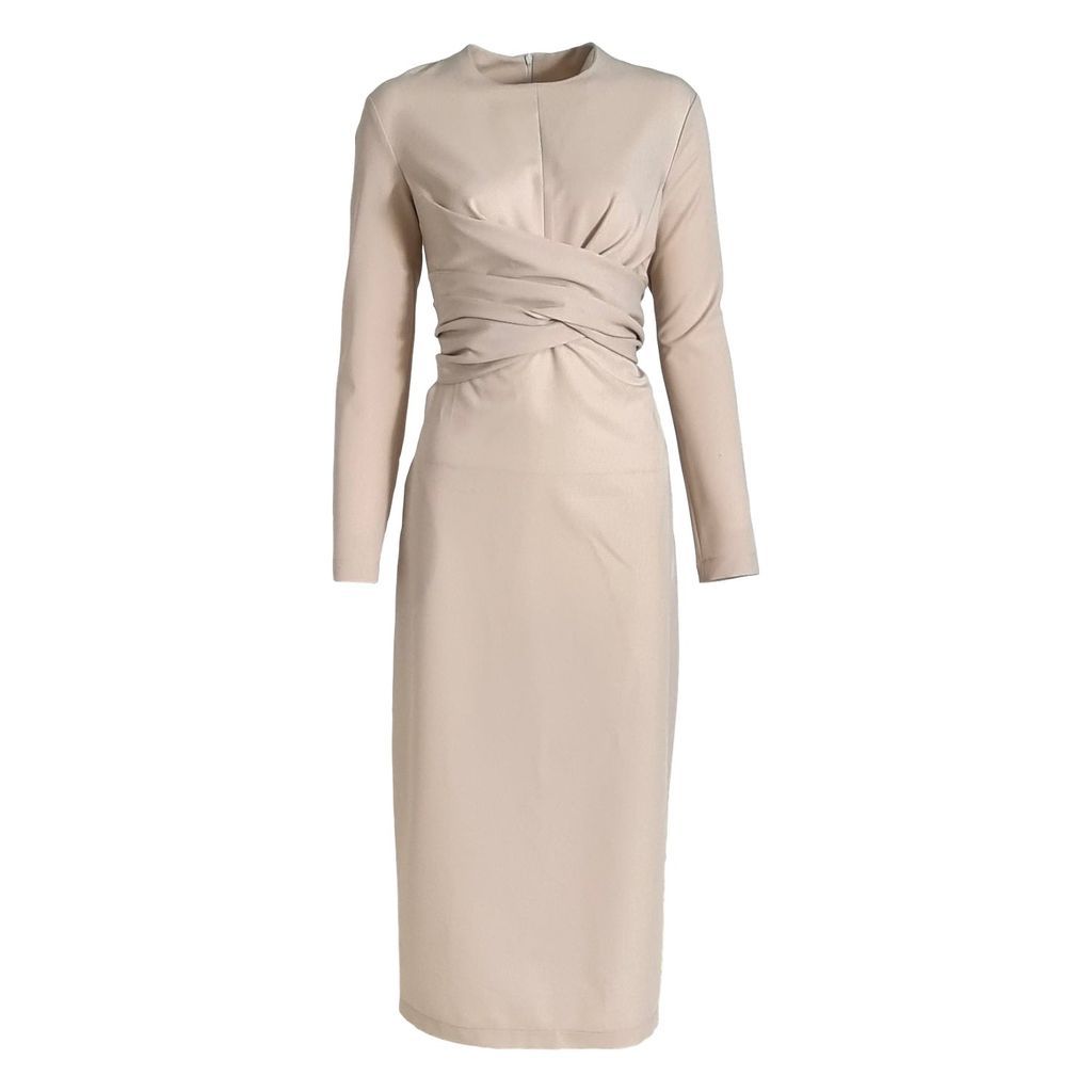 Women's Neutrals Midi Knot Dress In Beige Large lagami