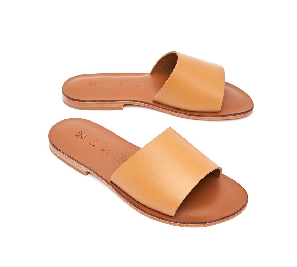 Women's Neutrals Rock Leather Flat Sandals - Tan 2 Uk Maki Sandals