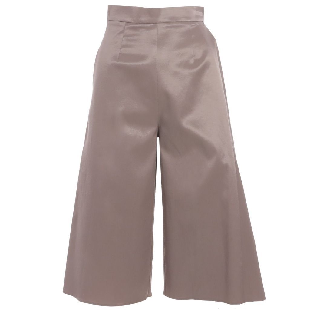 Women's Neutrals Triangle Cotton-Blend Cropped Pants Small DALB