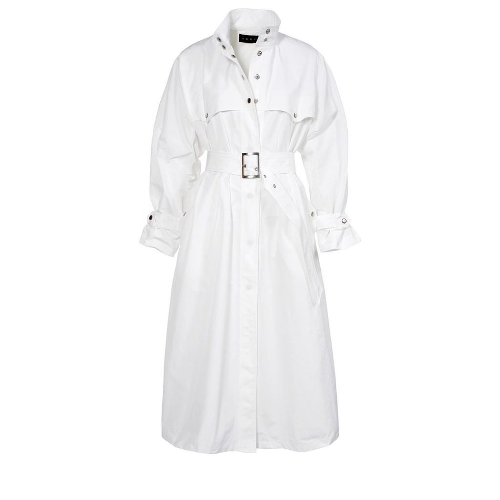 Women's Neutrals Vanda White Milk Trench Coat Extra Small Aggi