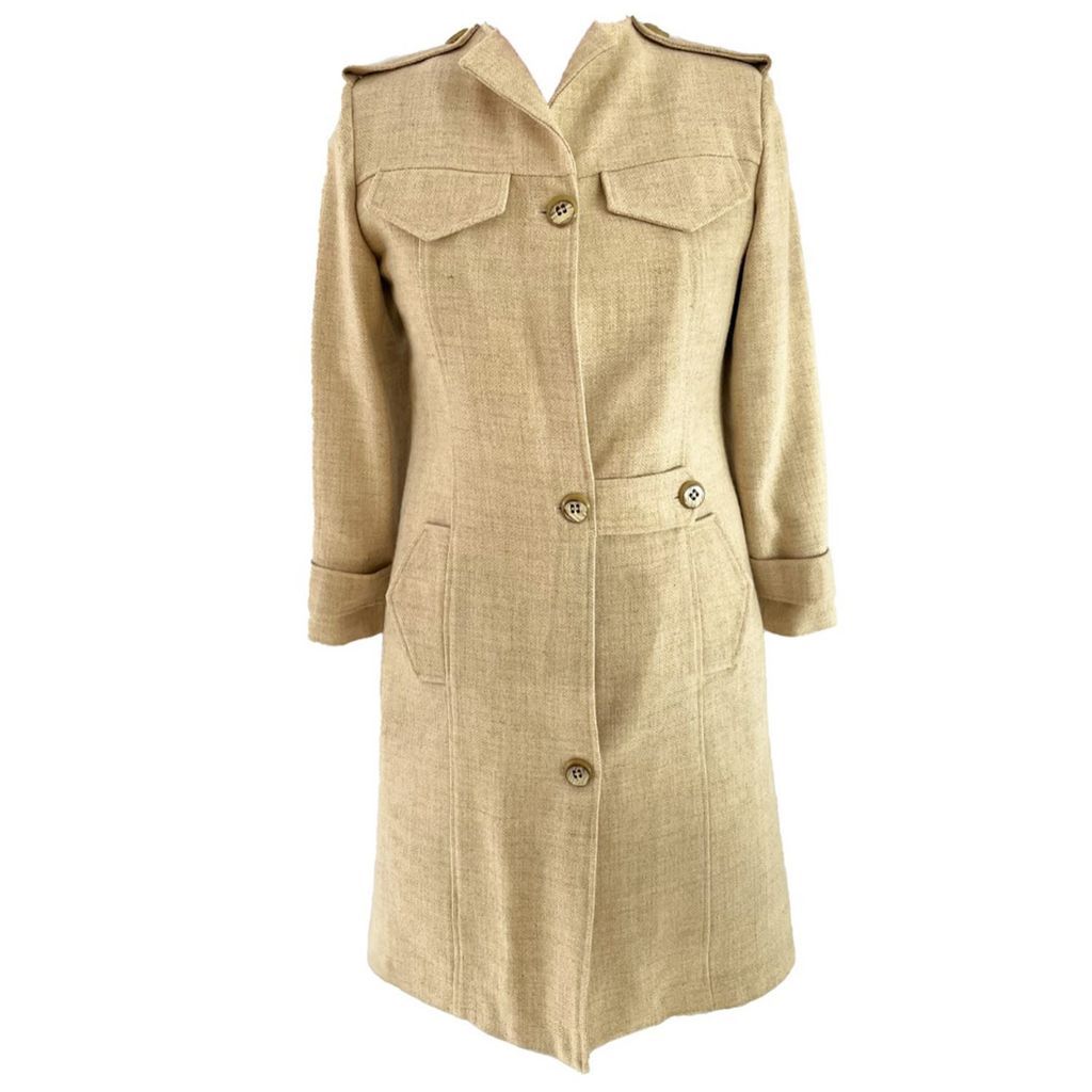 Women's Neutrals Wear Natural X Lewo Army Coat Made Of Cream Wool Fabric S