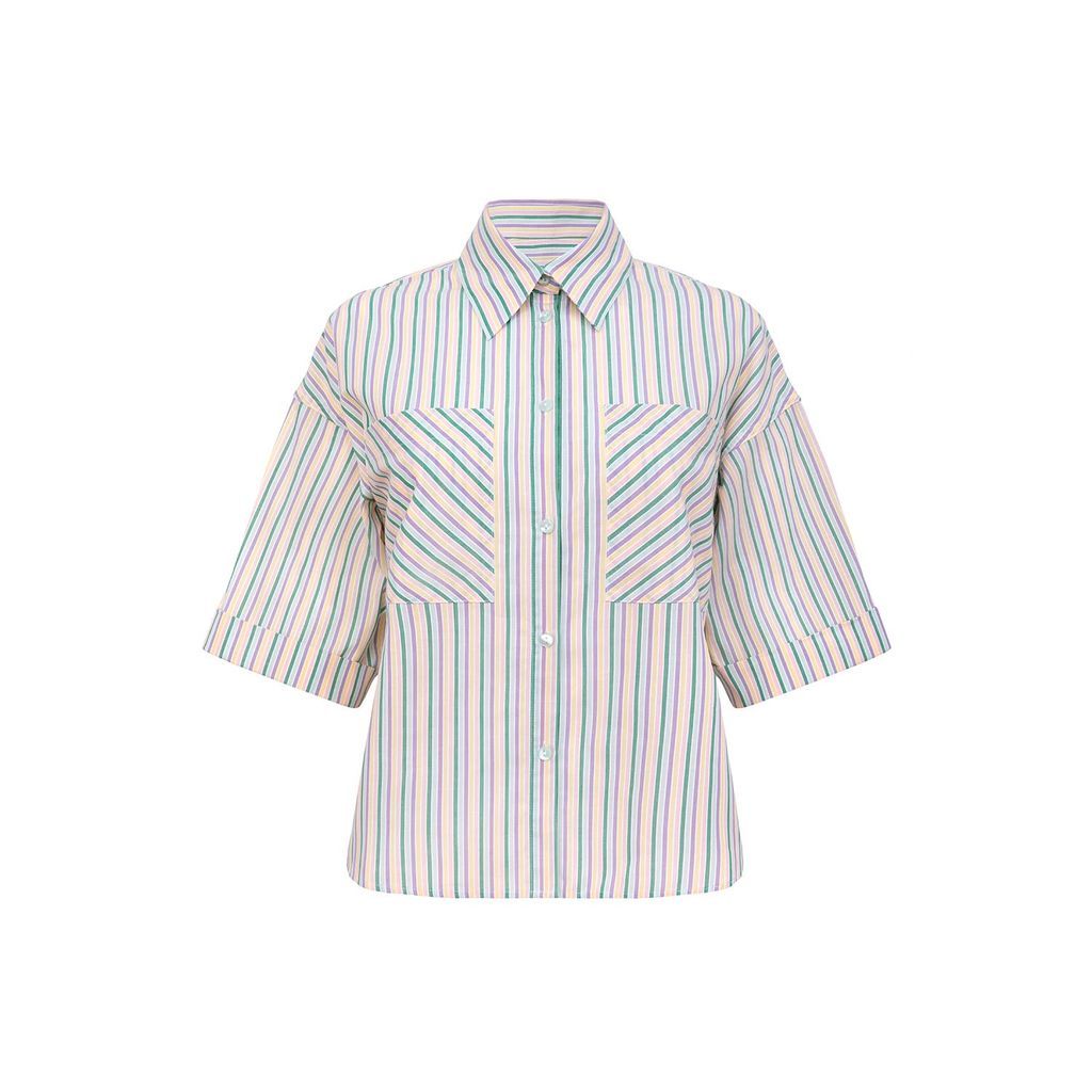 Women's Ocean Drive Summer Shirt In Colourful Stripes Small blonde gone rogue