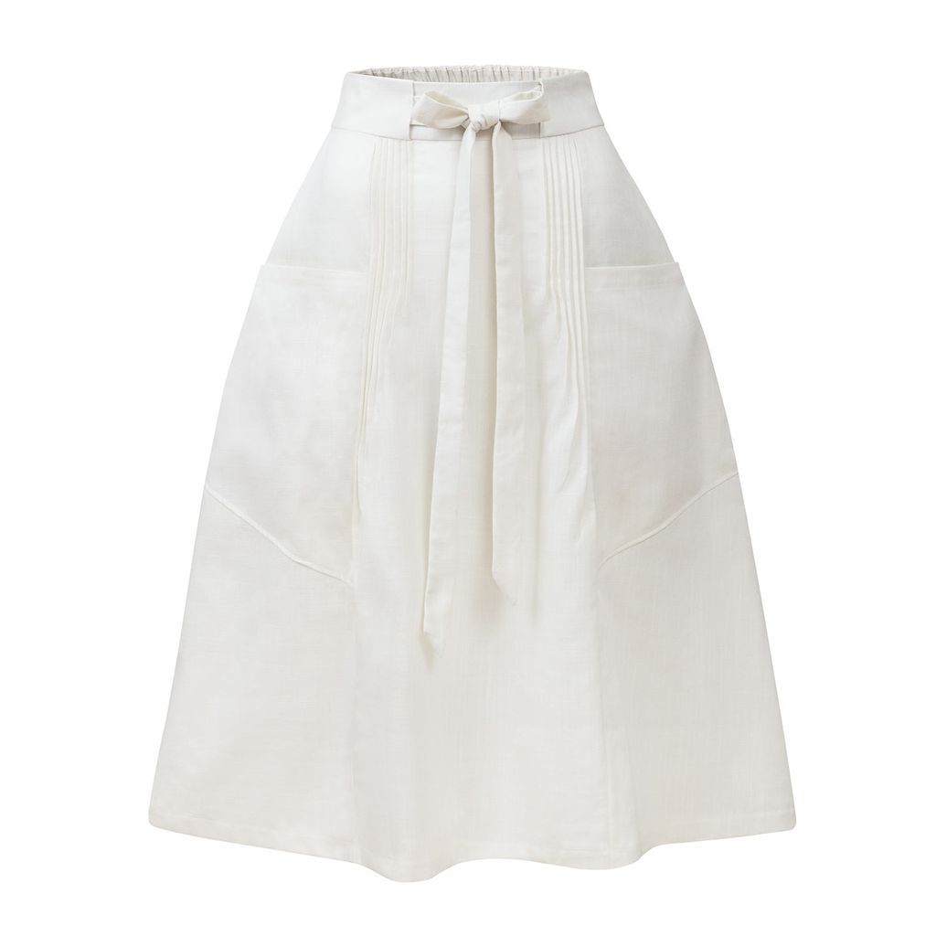 Women's Off-White Linen Skirt S/M LA FEMME MIMI
