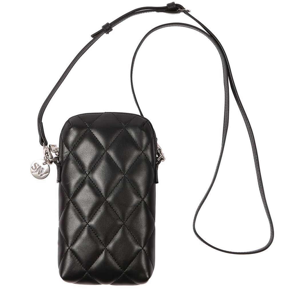 Women's Orée Quilted Leather Small Crossbody Bag In Black One Size SJW BAGS LONDON