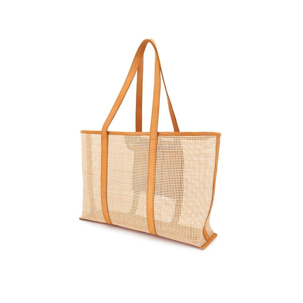Women's Orla Over-Sized Mesh Rattan & Leather Tote OhSun