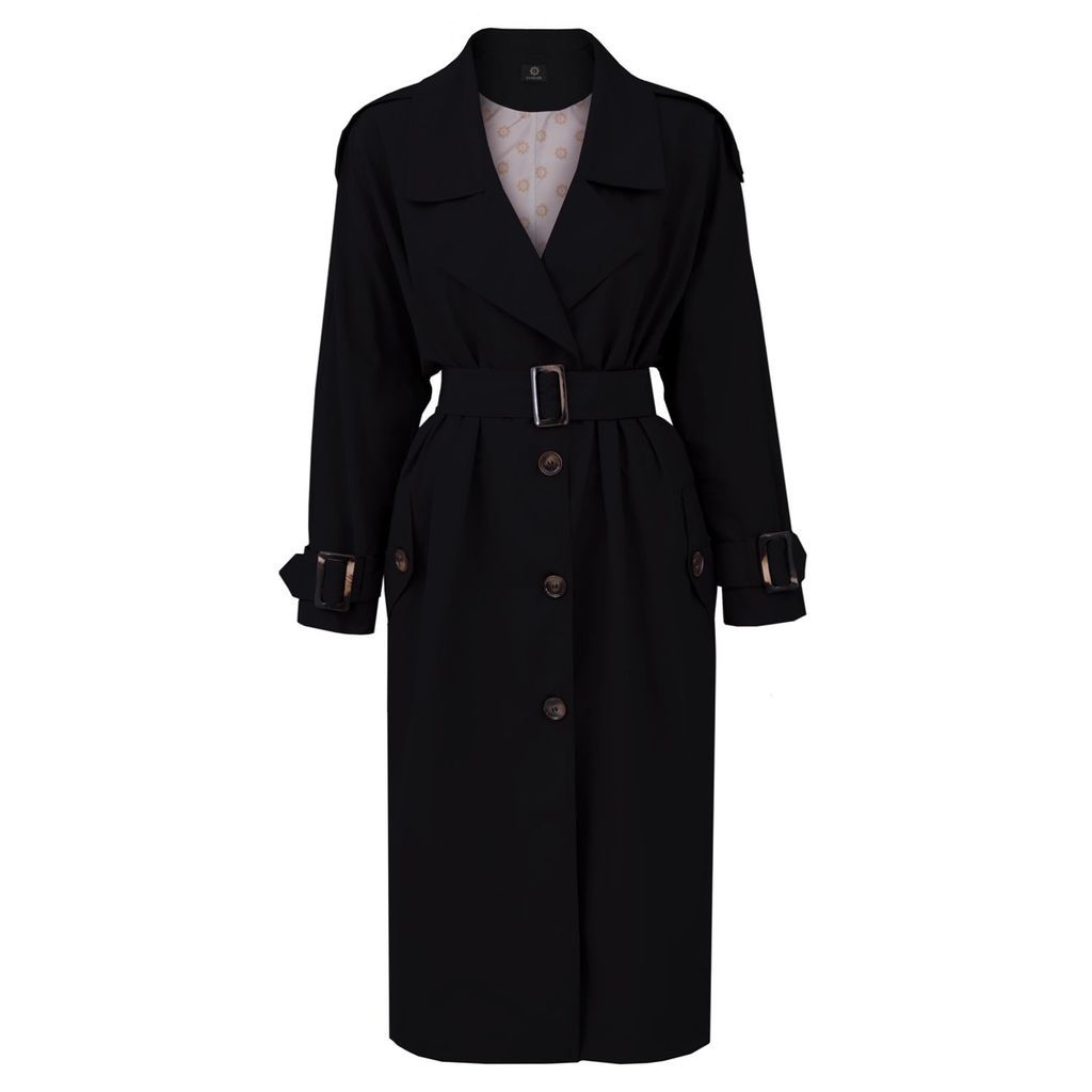 Women's Oversize Trench Coat Black One Size Entelier