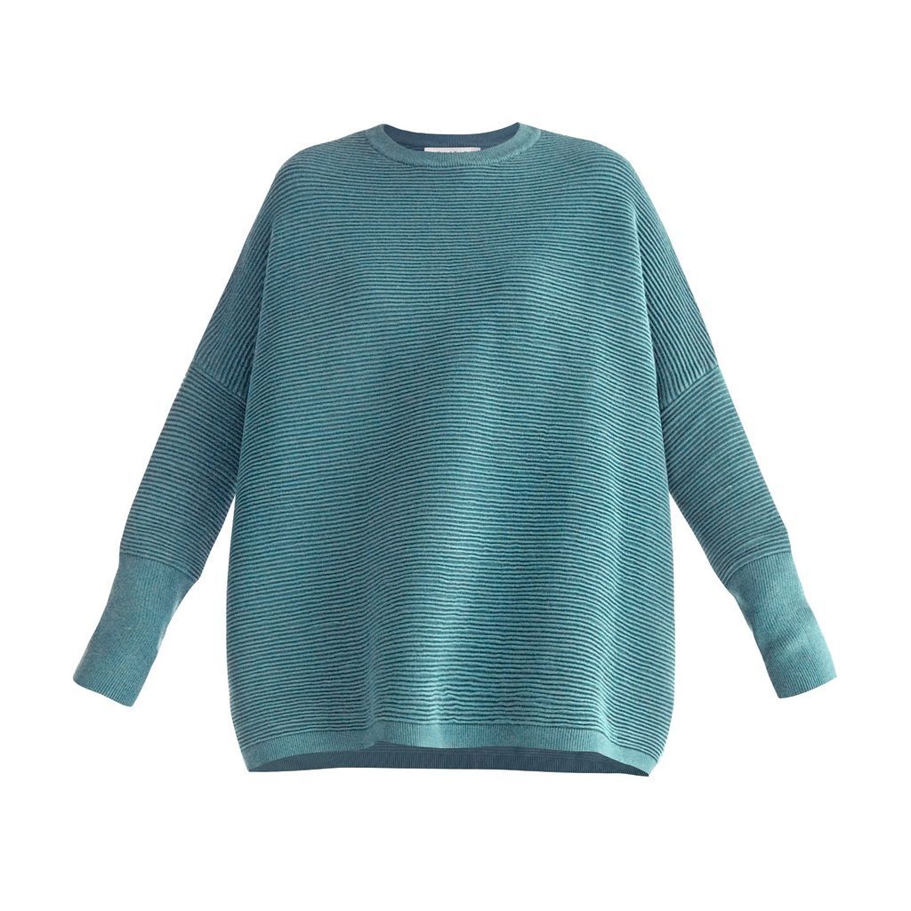 Women's Paisie Ribbed Jumper In Teal S/M