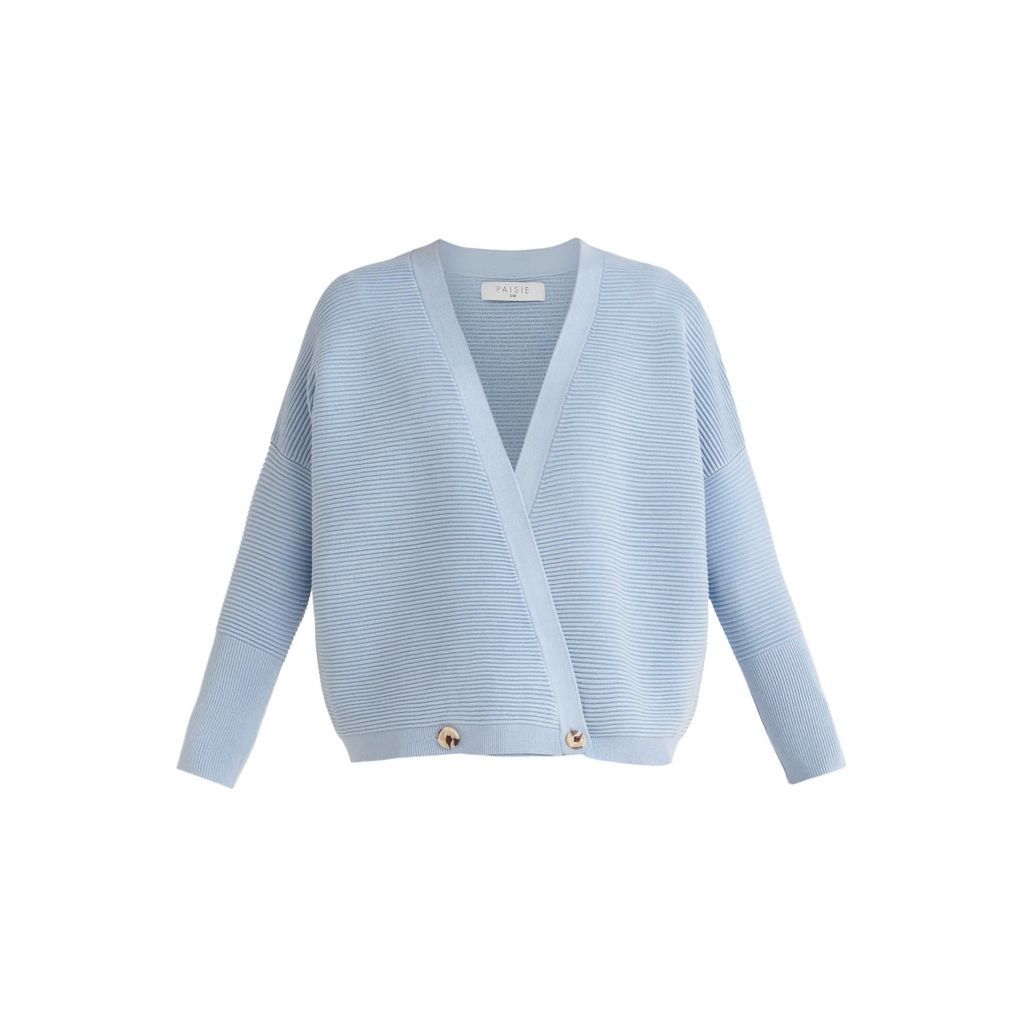 Women's Paisie Ribbed Wrap Cardigan In Sky Blue S/M