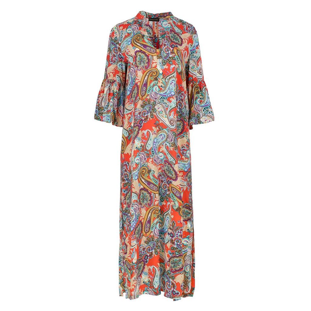 Women's Paisley Kaftan Style Dress Viscose L/Xl Conquista