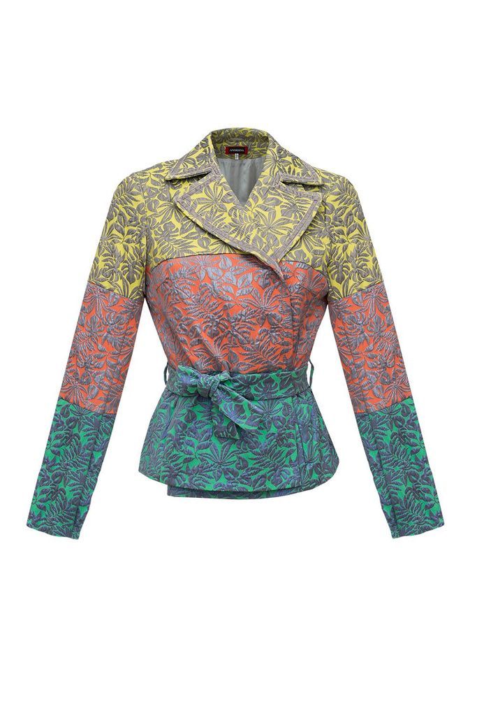 Women's Patchwork Multicolor Jacquard Jacket Extra Small ANDREEVA