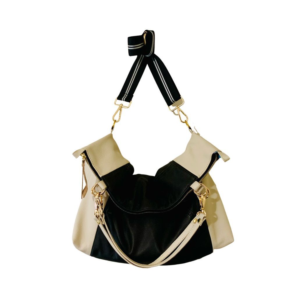 Women's Pdx City Tote In Black And Ivory Denise Tjarks