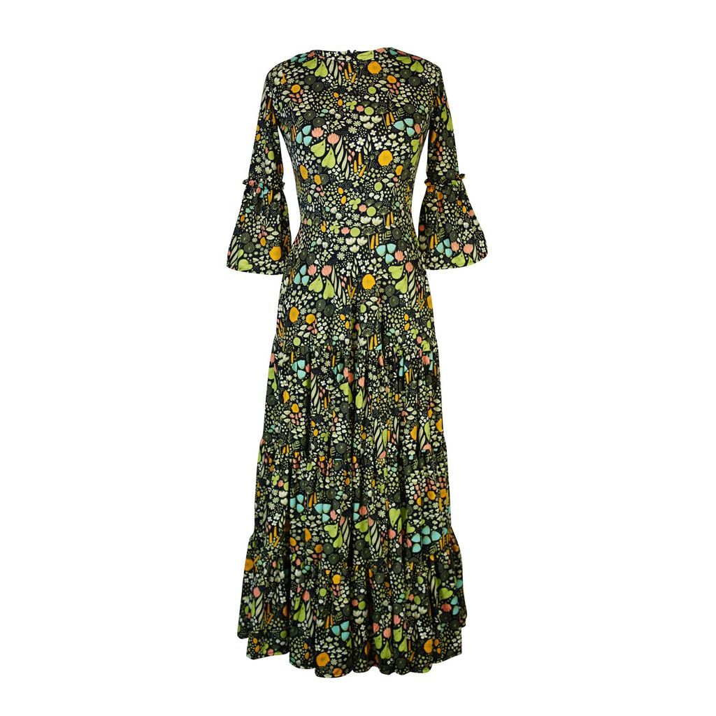 Women's Petite Dandelion Garden 3-Tier Ruffle Dress Extra Small Jennafer Grace