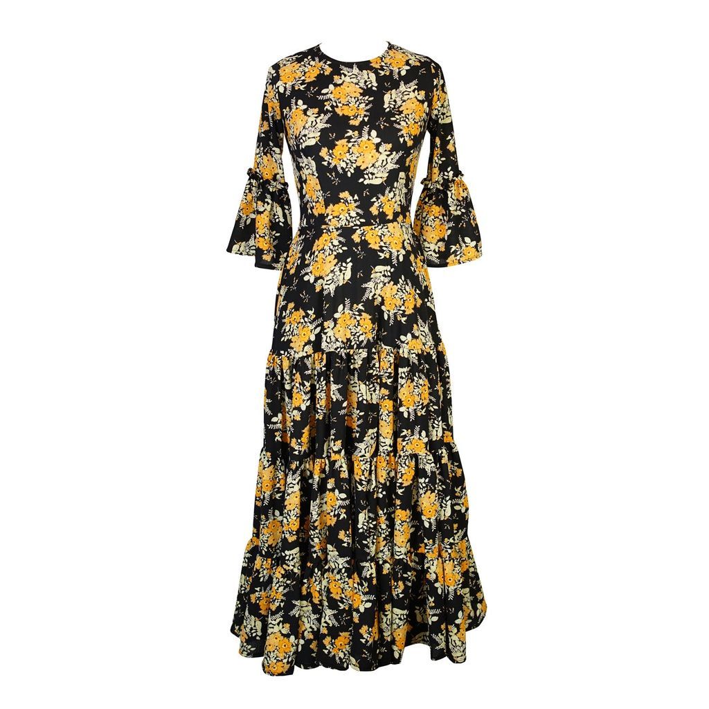 Women's Petite Marigold Blossom 3-Tier Ruffle Dress Extra Small Jennafer Grace