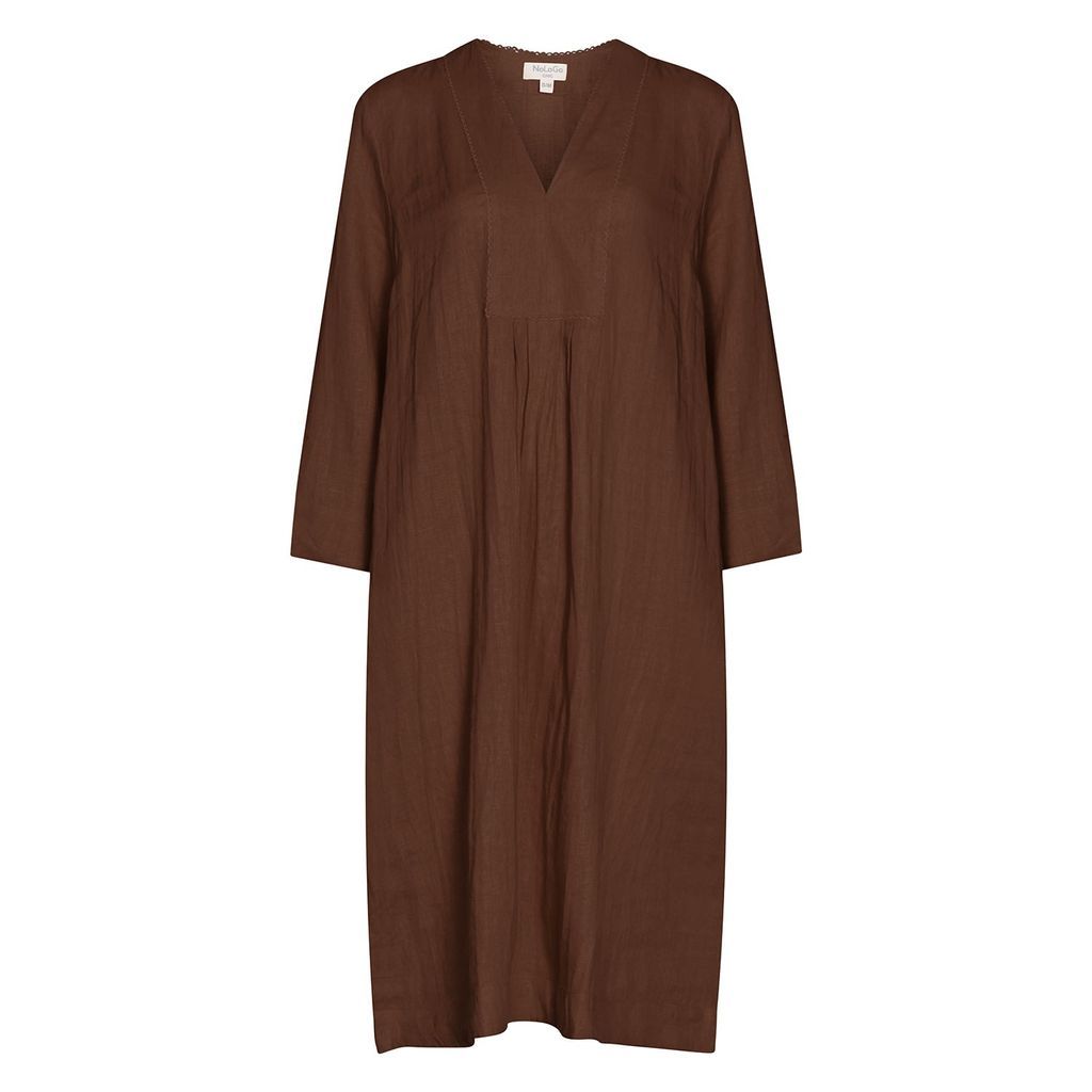 Women's Picot Midi Dress - Cocoa Extra Small NoLoGo-chic