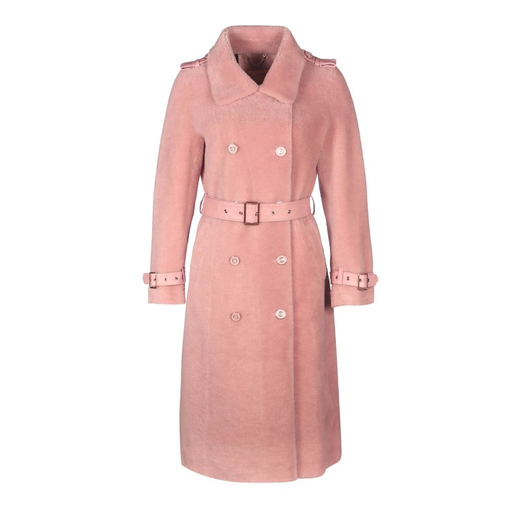 Women's Pink / Purple 'Singin' In The Rain' 100% Wool Trench Coat In Rosa Xxs/Xs Santinni