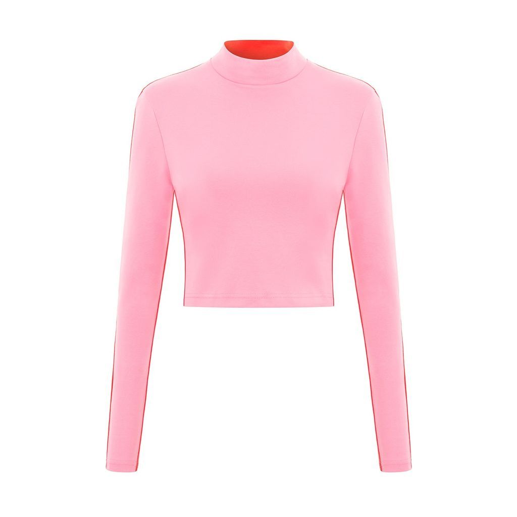 Women's Pink / Purple / Red Bougie Crop Turtleneck Top In Pink And Red Xxs blonde gone rogue