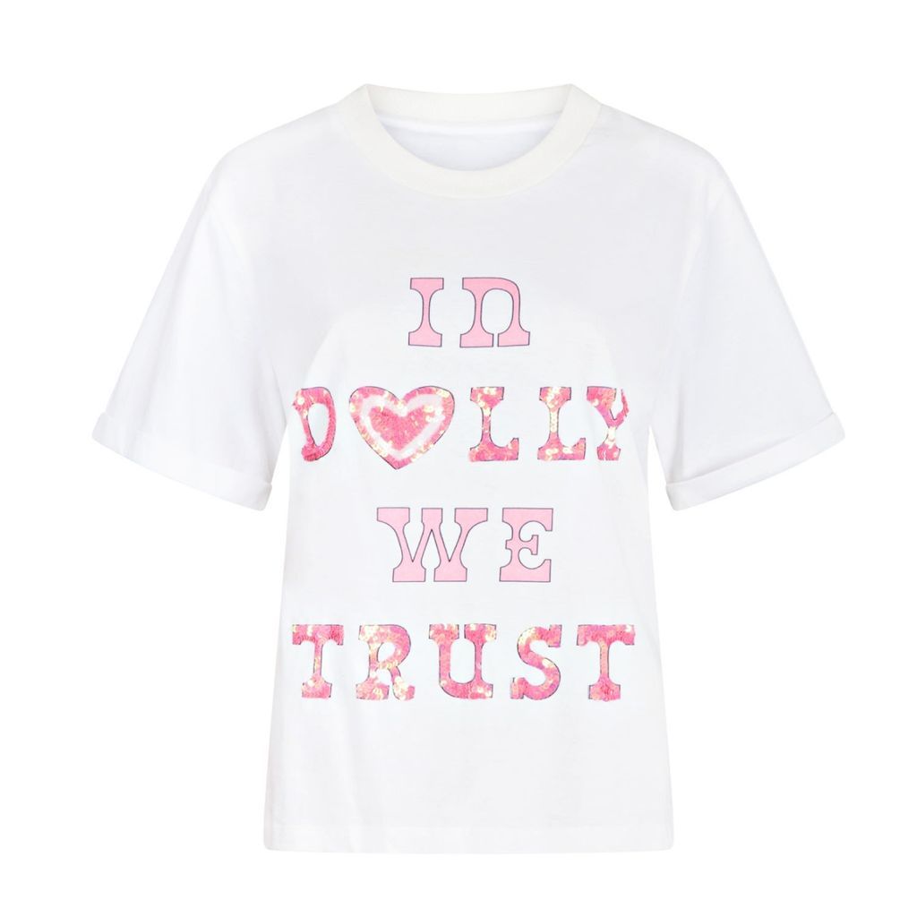Women's Pink / Purple / White In Dolly We Trust Tee Extra Small Bonita Collective