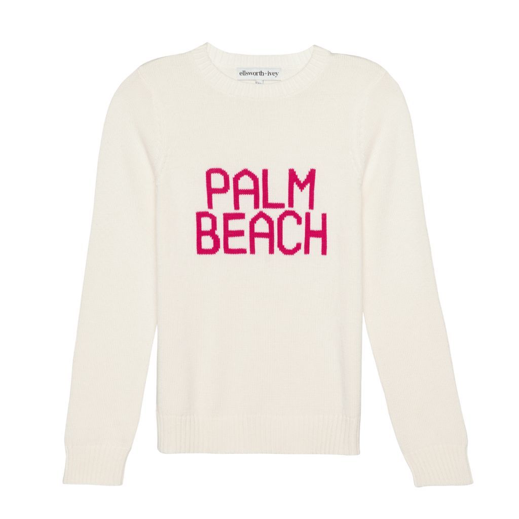 Women's Pink / Purple / White Palm Beach Sweater - White, Pink Extra Small Ellsworth + Ivey