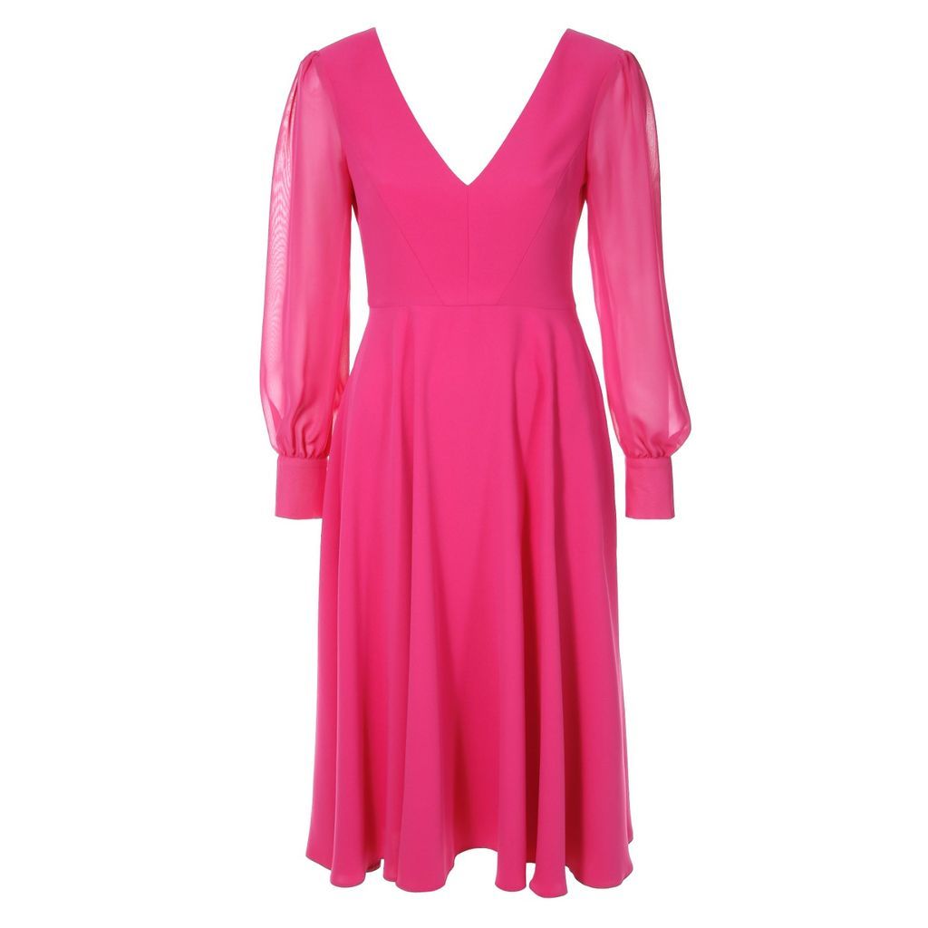 Women's Pink / Purple Alejandra Hot Pink Midi Cocktail Dress Extra Small VIKIGLOW