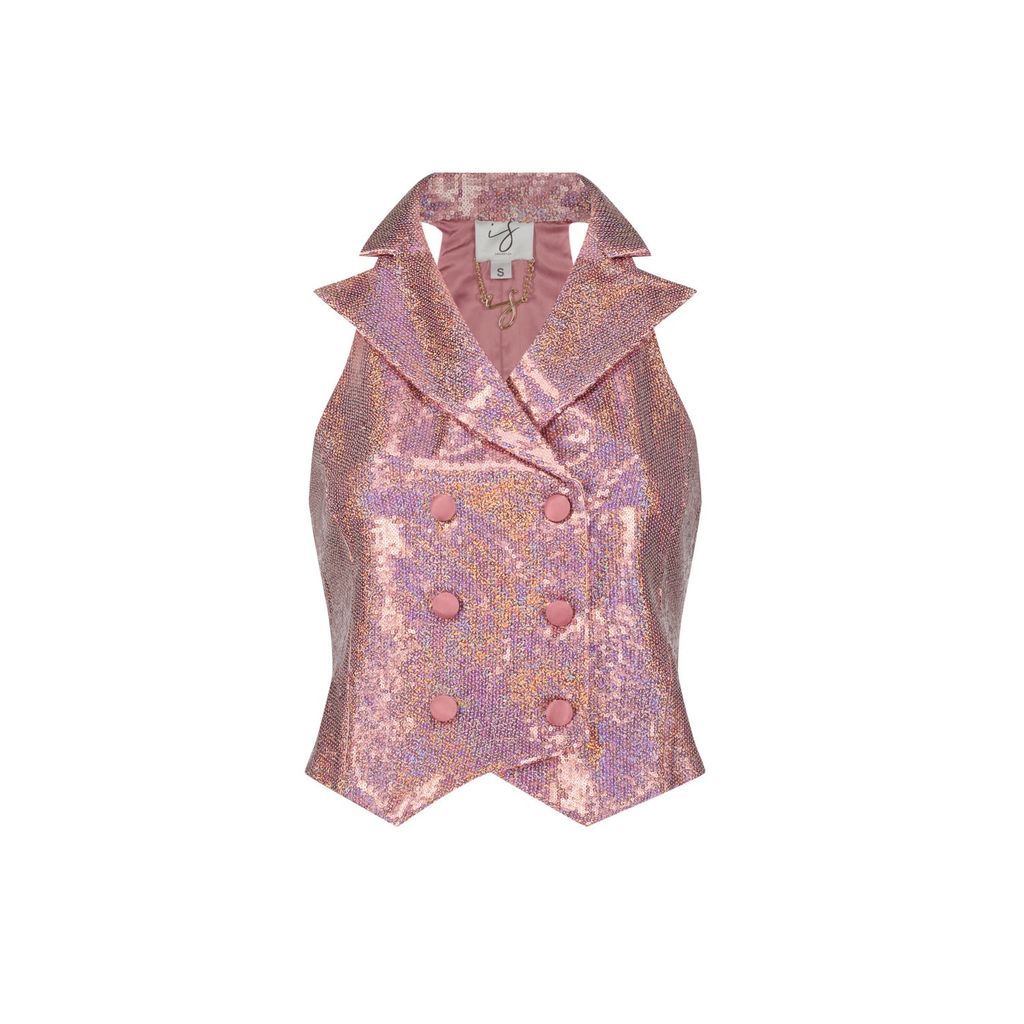 Women's Pink / Purple Amy Vest Small Israa Samhan Collection