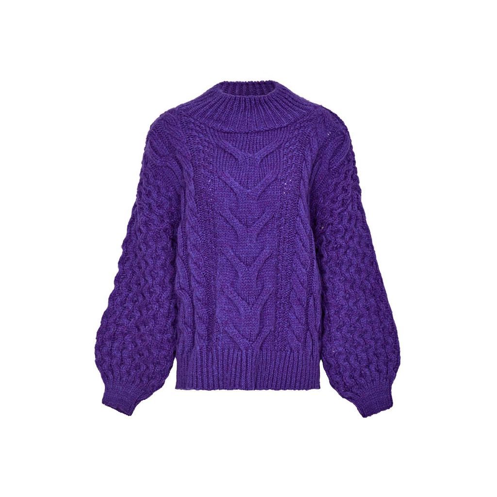 Women's Pink / Purple Bella Cable Jumper Violet Small Cara & The Sky