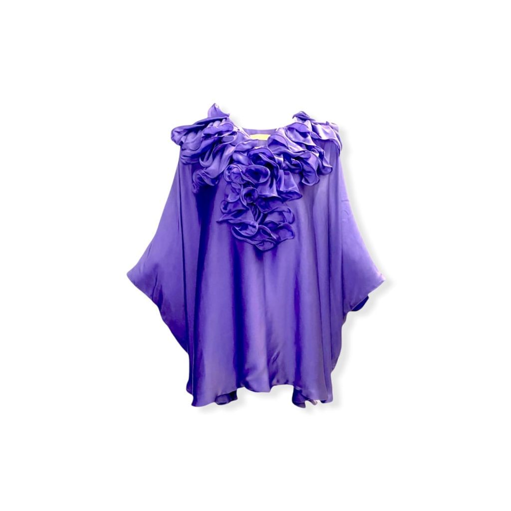 Women's Pink / Purple Bluebell Poetry Poncho One Size Julia Clancey
