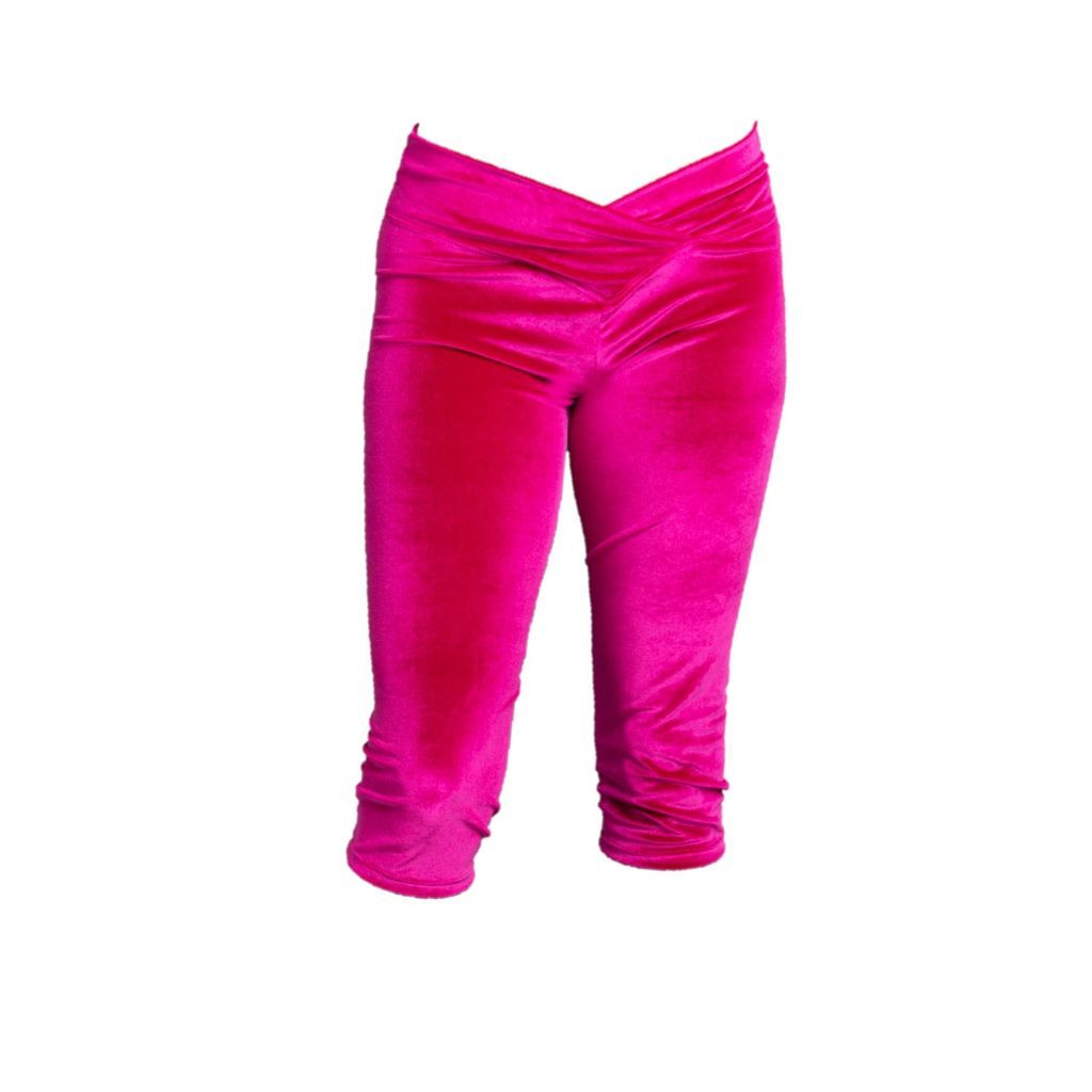 Women's Pink / Purple Capri Length V-Cut Legging - Magenta Velvet Medium Brasini Swimwear