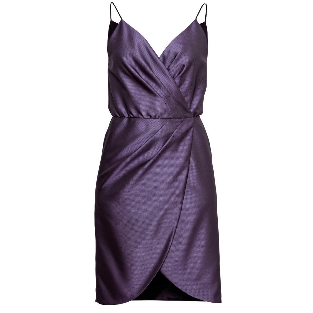 Women's Pink / Purple Carina Wrap Midi Dress In Deep Purple Extra Small DIANA ARNO