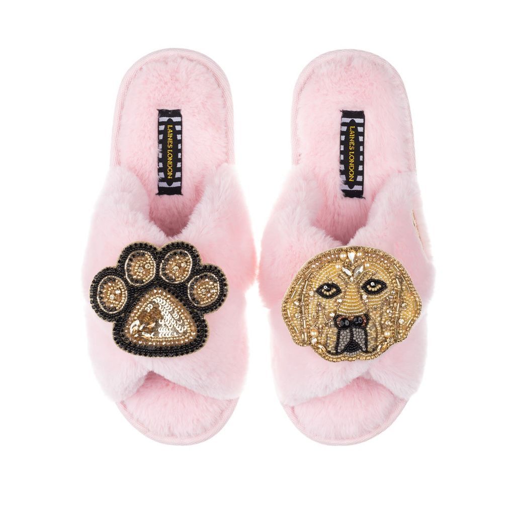 Women's Pink / Purple Classic Laines Slippers With Skip & Paw Brooches - Pink Small LAINES LONDON