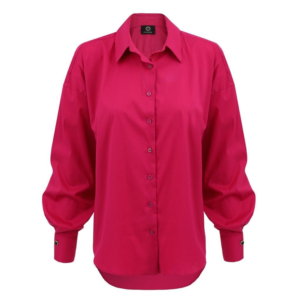 Women's Pink / Purple Classic Oversize Shirt Fuchsia One Size Entelier