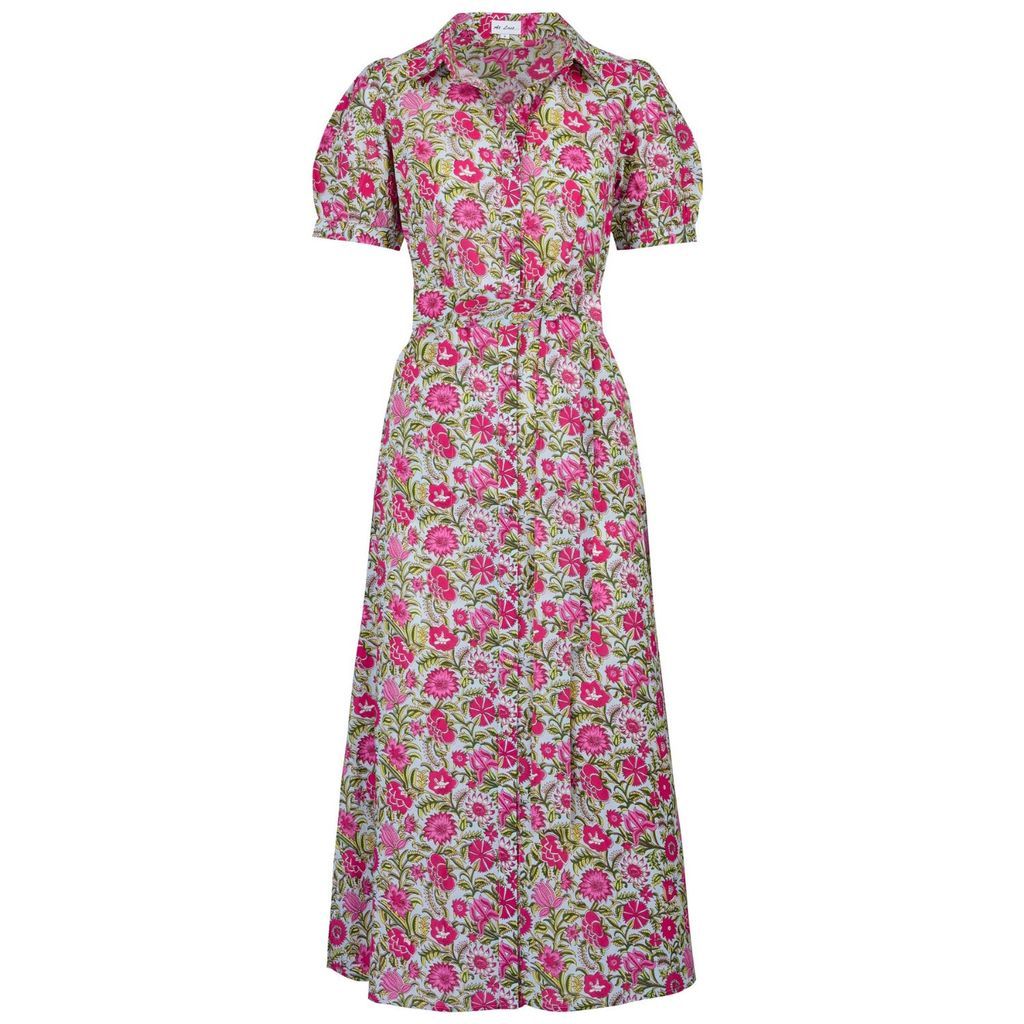 Women's Pink / Purple Cotton Maddie Dress In Sweet Pea Flower Small At Last...