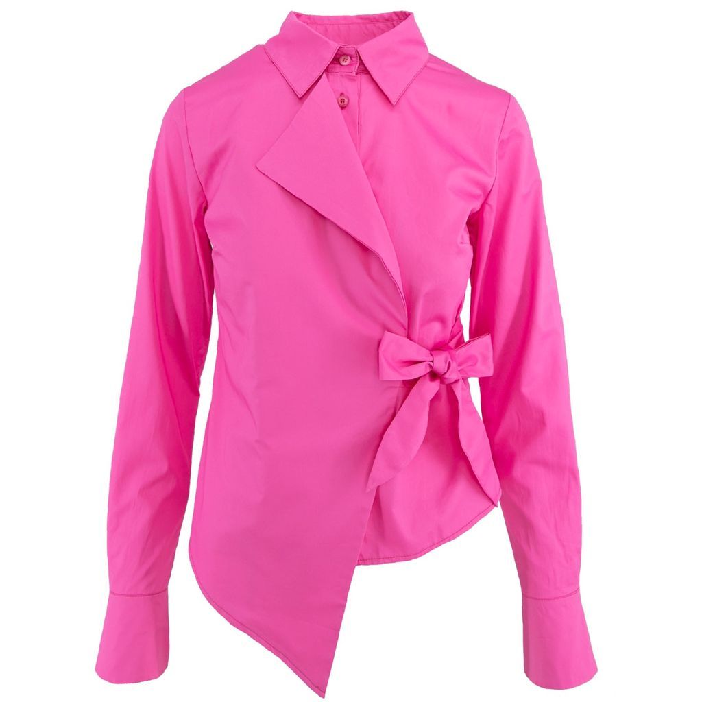 Women's Pink / Purple Fearless Intense Pink Poplin Asymmetric Shirt Extra Small DALB