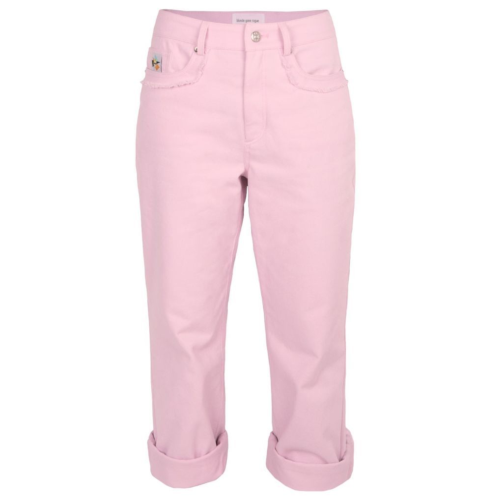Women's Pink / Purple Frayed Mom Jeans In Pink Medium blonde gone rogue