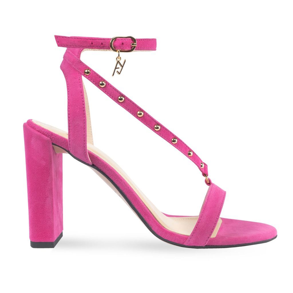Women's Pink / Purple Fucsia Suede Sandals With Rivets 3 Uk Angelika Jozefczyk