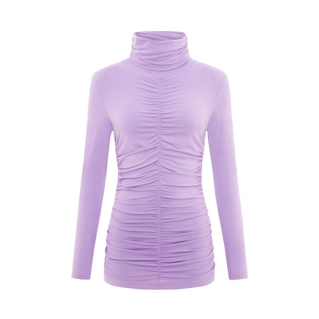 Women's Pink / Purple Gathered Turtleneck Top In Lilac Xxs blonde gone rogue