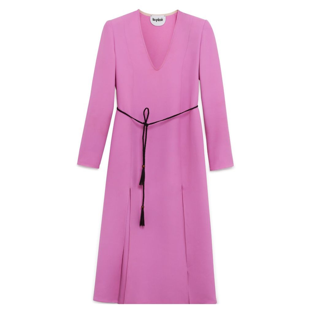 Women's Pink / Purple Indre V Neck Tailored Midi Dress Small LA FIXÉ
