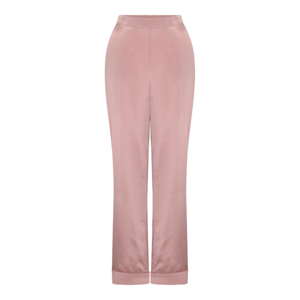 Women's Pink / Purple Isla Silk Trousers - Skincare Infused - Dusky Pink Extra Small Narvvi