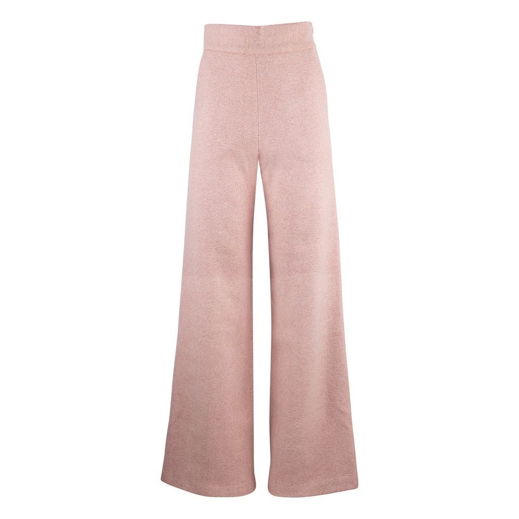 Women's Pink / Purple Jacquard Rose Pink Flared Wool Pants Extra Small ADIBA