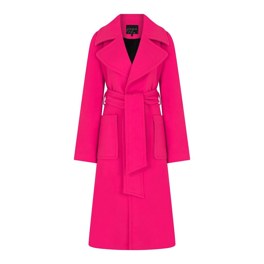 Women's Pink / Purple Kiki Rose Charcoal Cashmere & Wool Coat Large ShotOf