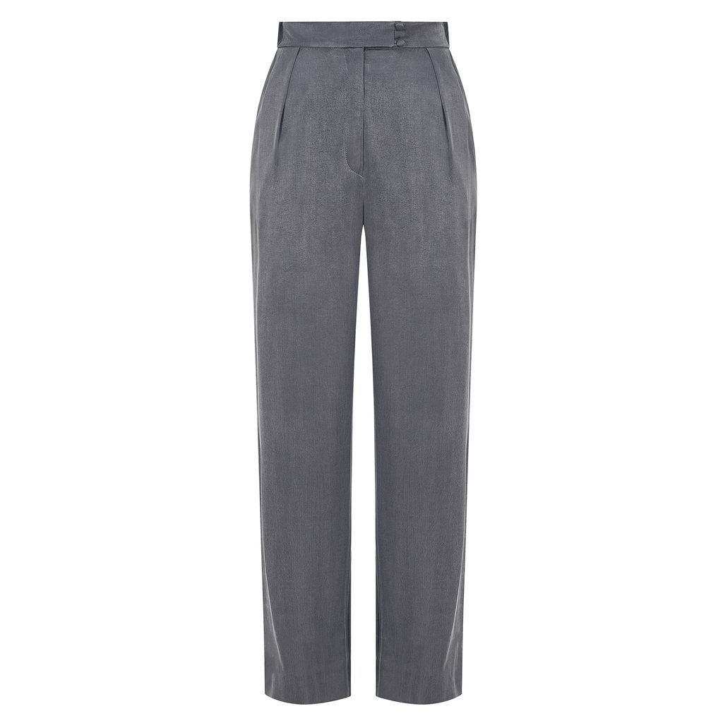 Women's Viscose & Cupro Blend Pants - Charcoal Grey Xxs Femponiq