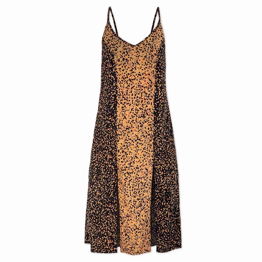 Women's Yellow / Orange / Black Adjustable Cupro Ecovero Dress Juliia Spots Xs/S Clash Shapes Her CLSH